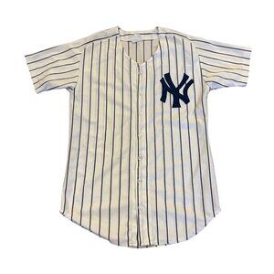 Vintage 80's New York Yankees Stitched Home White MLB Jersey Men's Small